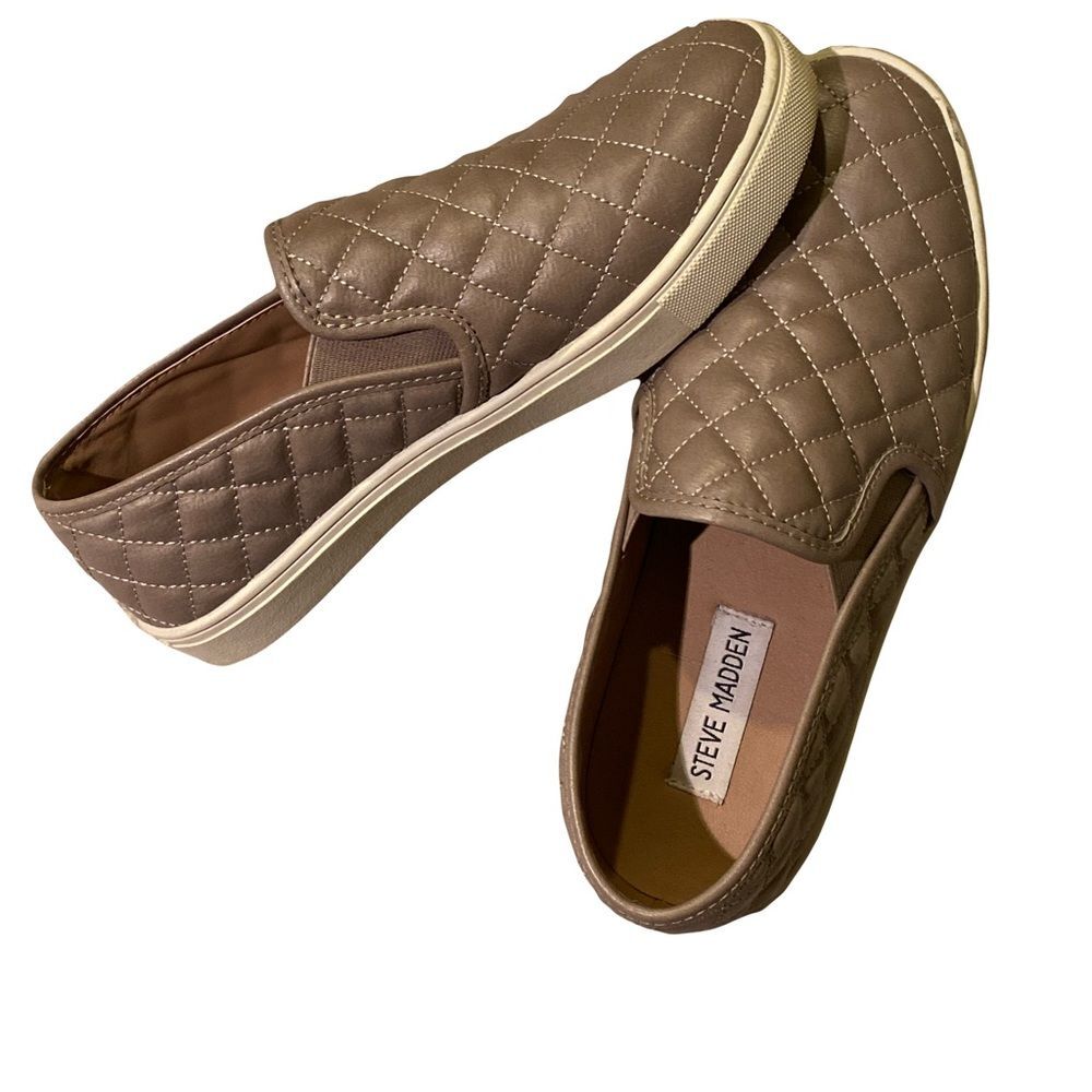 Steve Madden Gray Quilted Slip On Sneakers